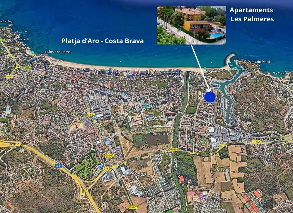 Mapa-Platja d'Aro-Apartaments Les Palmeres