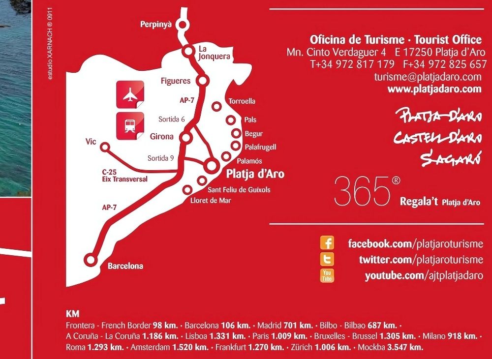 Mapa Platja d'Aro Apartamentos Les Palmeres